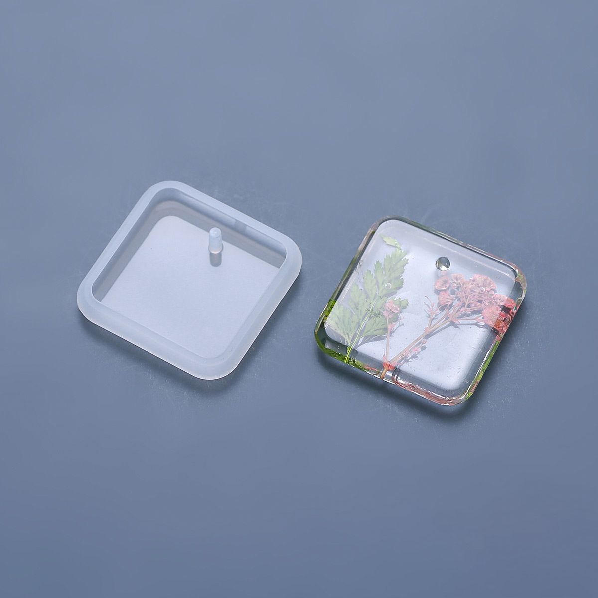 

DIY Craft Handmade Glue Mold Jewelry Making Silicone Mould Pendant Mold Resin Necklace Keychain Square