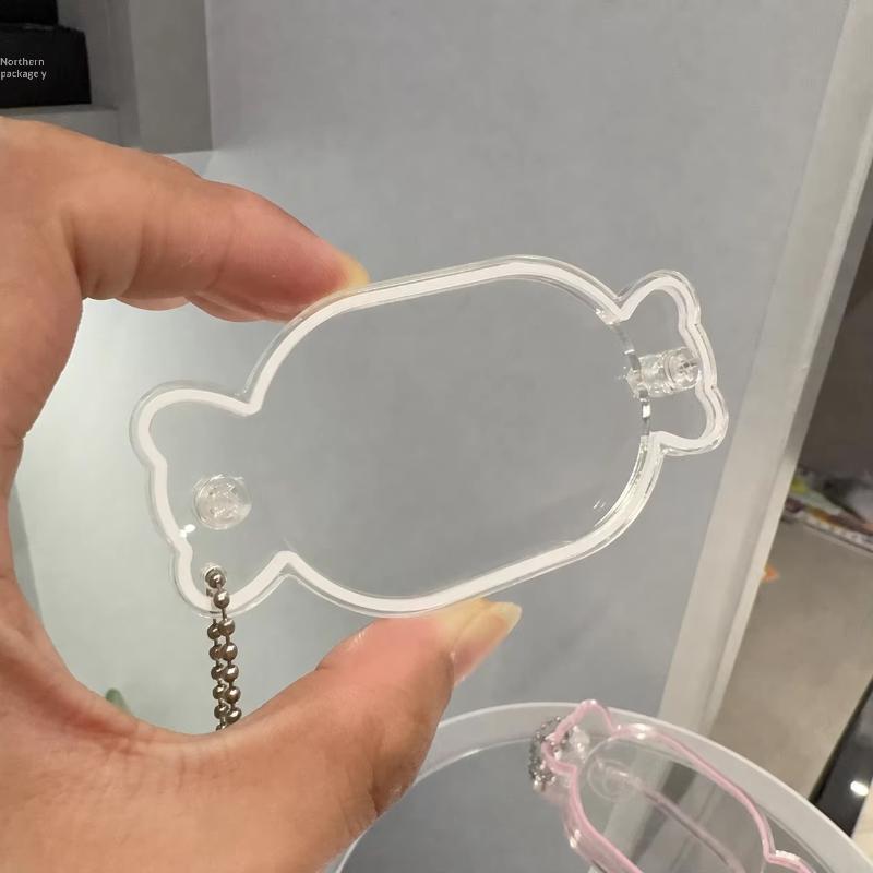 Candy Shaped Acrylic DIY Shaker Keychain Clear Charm Case Multi Colors for Handmade Craft Enthusiasts Daily Use