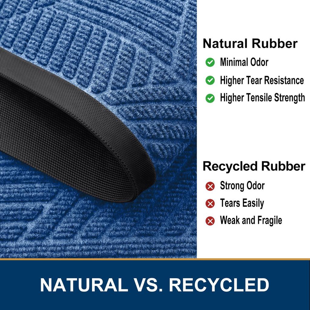 Kitinjoy Front Door Rubber Mats Indoor Outdoor Non-Slip Absorbent Rugs Easy Clean Low Profile Entryway Doormats Home Decor Mats