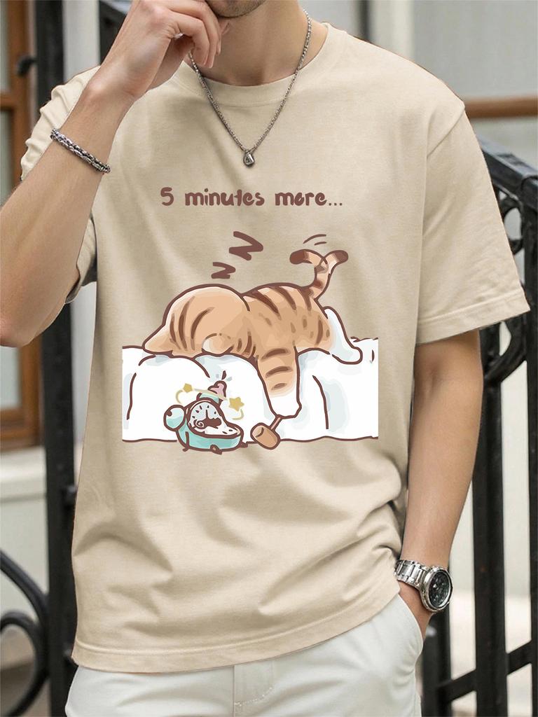 The Cat That Always Wants To Sleep Prints TShirt Women Cotton Summer Tops Soft Loose ONeck Short Sleeve Tees Casual Clothes