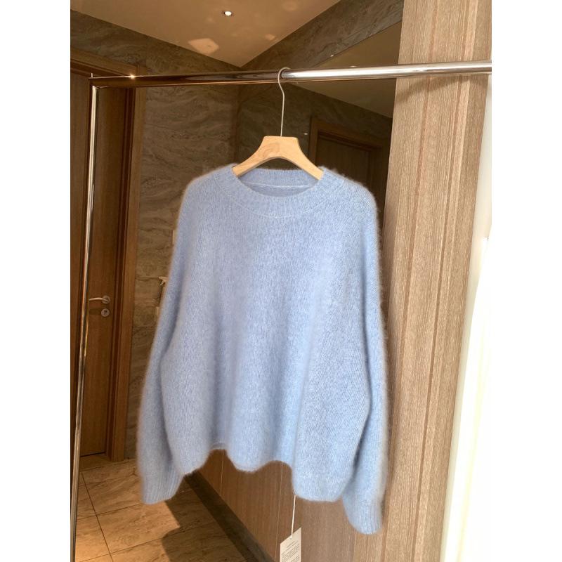 Women's Thick Mink-Like Plush Sweater - Cozy Autumn/Winter Knitted Pullover