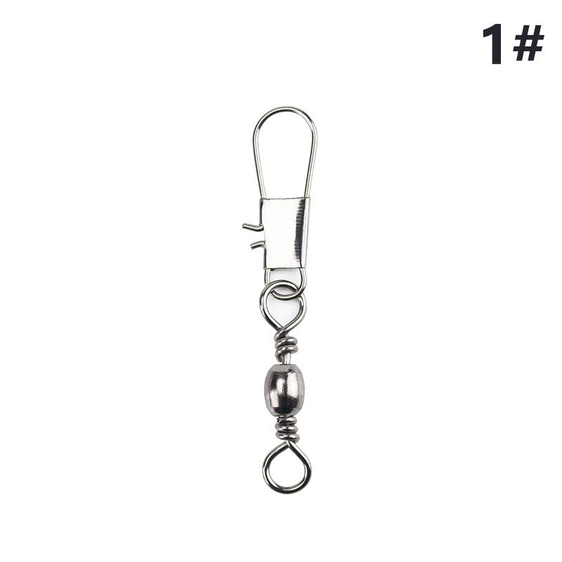 50Pcpcs Stainless Steel Fishing Connector Pin 1# 2# 3# 4#5 # Bearing Rolling Swivel With Snap Fishhook Lure Accessories