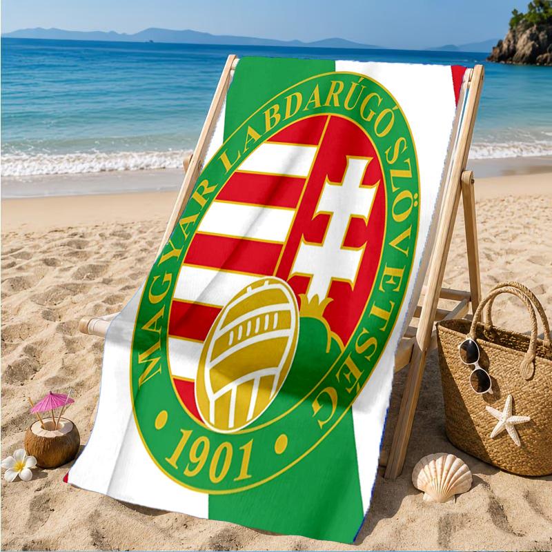 Hungarian Football Emblem Beach Towel, Quick-drying, Easy to Care for, Suitable for Both Fitness and Beach Vacations,Sports Essential