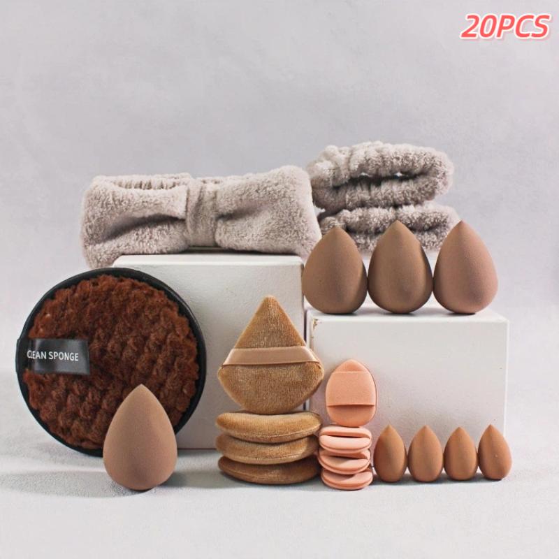 20/33Pcs Beauty Set Makeup Tool Kit Makeup Puff/Makeup Brush/Beauty Sponge For Makeup Application And Removal Of Makeup Full Set