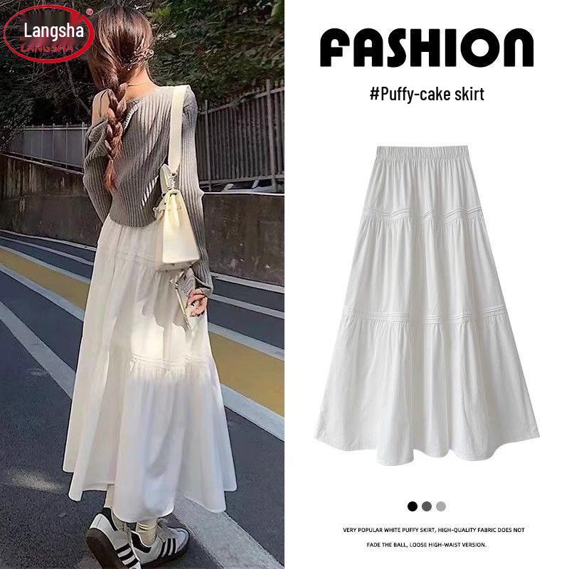 Women s Drapey A-Line Tiered Midi Skirt L