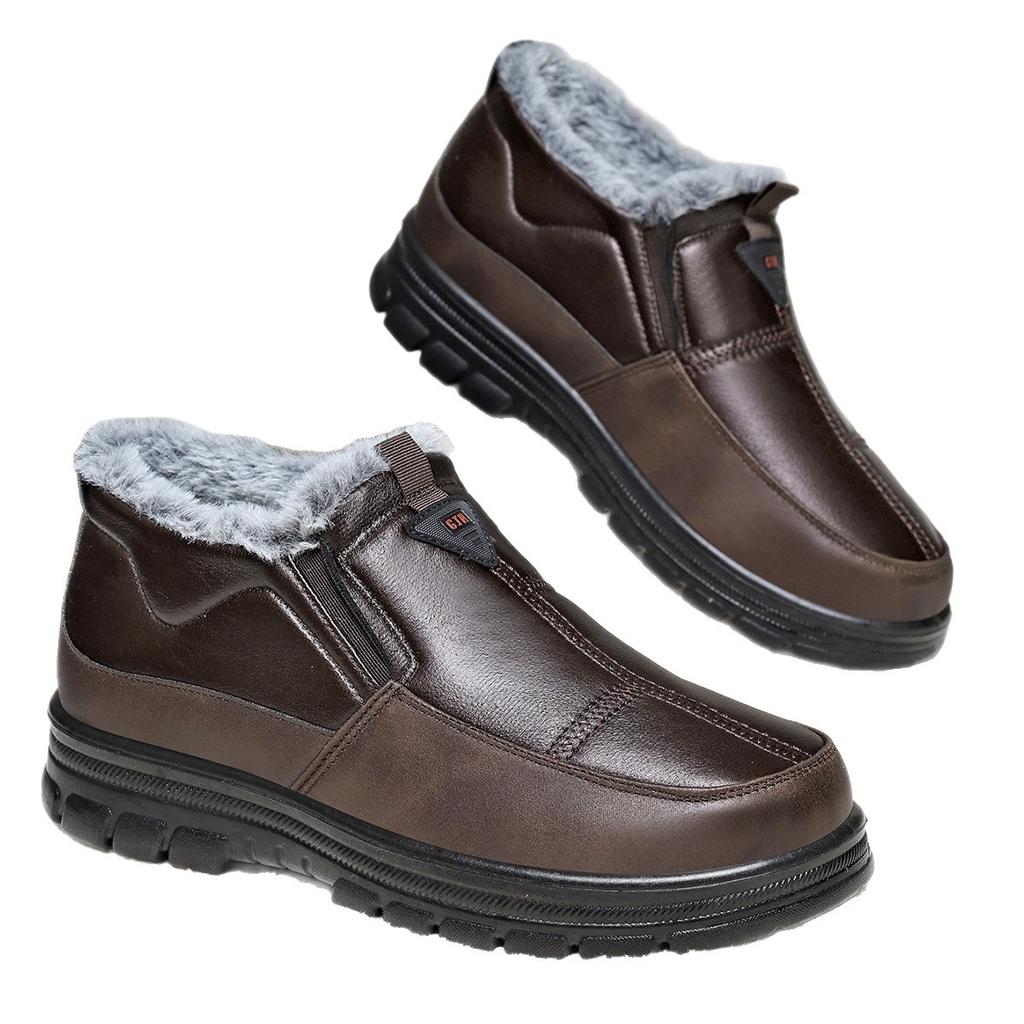 Winter warme lässige Herren Baumwollschuhe gefüttert verdickt rutschfest bequem Schneestiefel