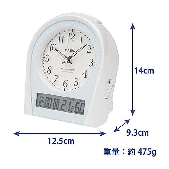 CASIO Alarm Clock Radio Clock Silver Analog Constant Light Temperature Humidity Calendar TTM-160NJ-8JF