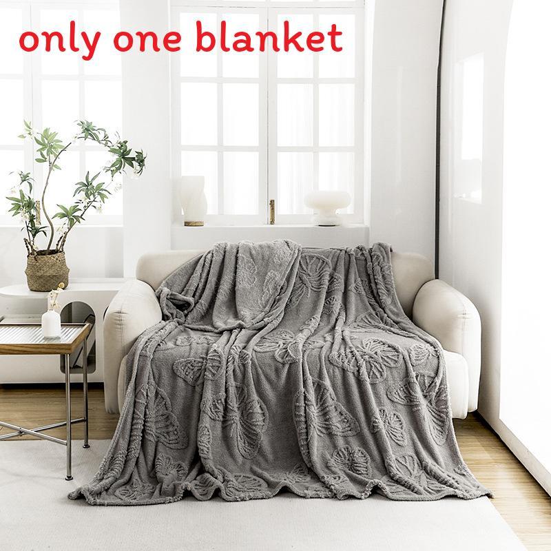 Pure Color Flannel Blanket With Butterfly Pattern For Office Nap And Air Conditioning Comfort