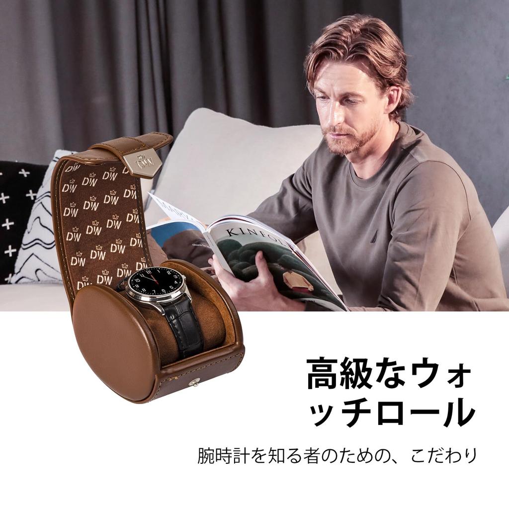 DUKWIN Watch Watch PU Leather Watch Storage Case for Genuine Leather Watch Luxury Watch Portable Watch Travel Storage Portable Case, 1-Piece Roll,