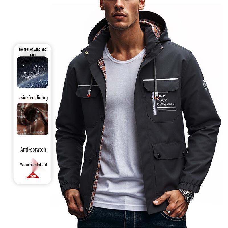 Men's Fashionable Trendy Hooded Loose Casual Outdoor Jacket