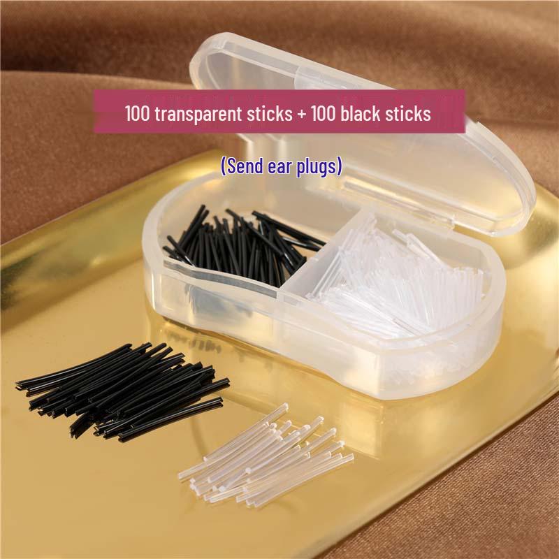 Transparent Ear Piercing Studs with Backs, 2-Compartment Box for Healing Women’s Earrings, Plastic Sticks