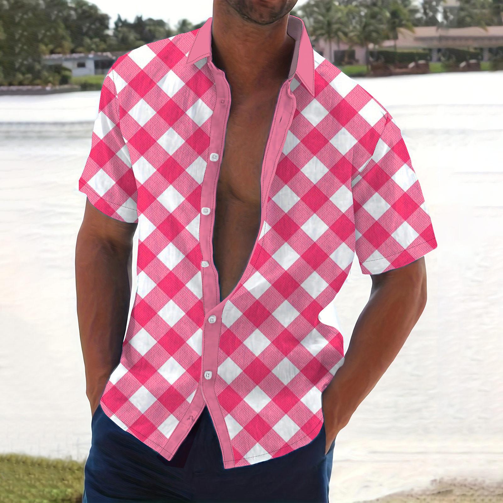 

Мужская летняя новая свободная рубашка с коротким рукавом с принтом, кардиган, пляжная рубашка XL киноварь