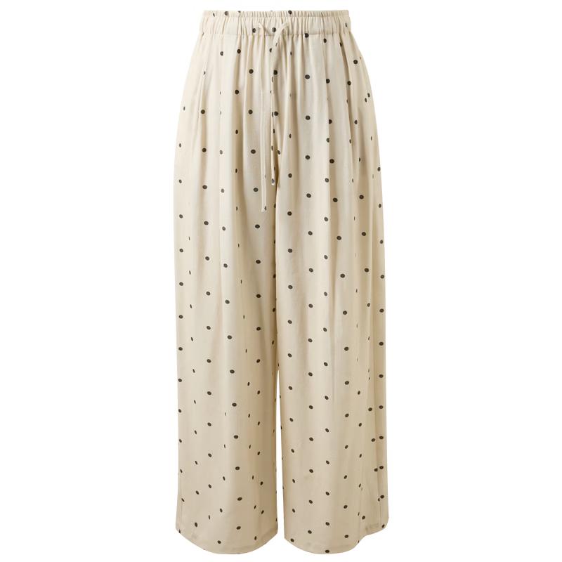 SanCai Women s High-Waist Wide-Leg Print Pants S