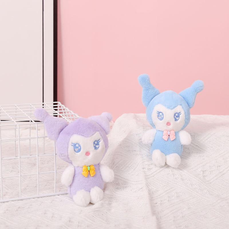 Adorable Plush Cartoon Kuromi Doll Backpack Accessory Cute Bag Charm Keychain