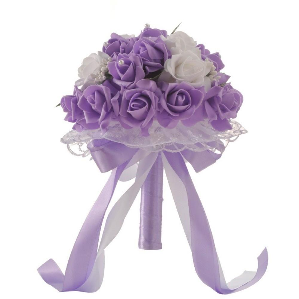 Romantic Artificial Hand Bouquet Silk Flowers Bridesmaid Bouquet Ceremony Anniversary