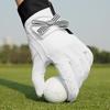 1 par de guantes de golf con lazo para mujer con marca extraíble de piel de oveja, tela autoadhesiva, guantes deportivos antideslizantes con dedos completos