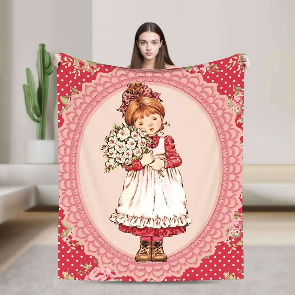 Warm Soft Blankets Picnic Sarah Kay Throw Blanket  Flannel Bedspread For Bedroom Novelty Sofa Bed Cover