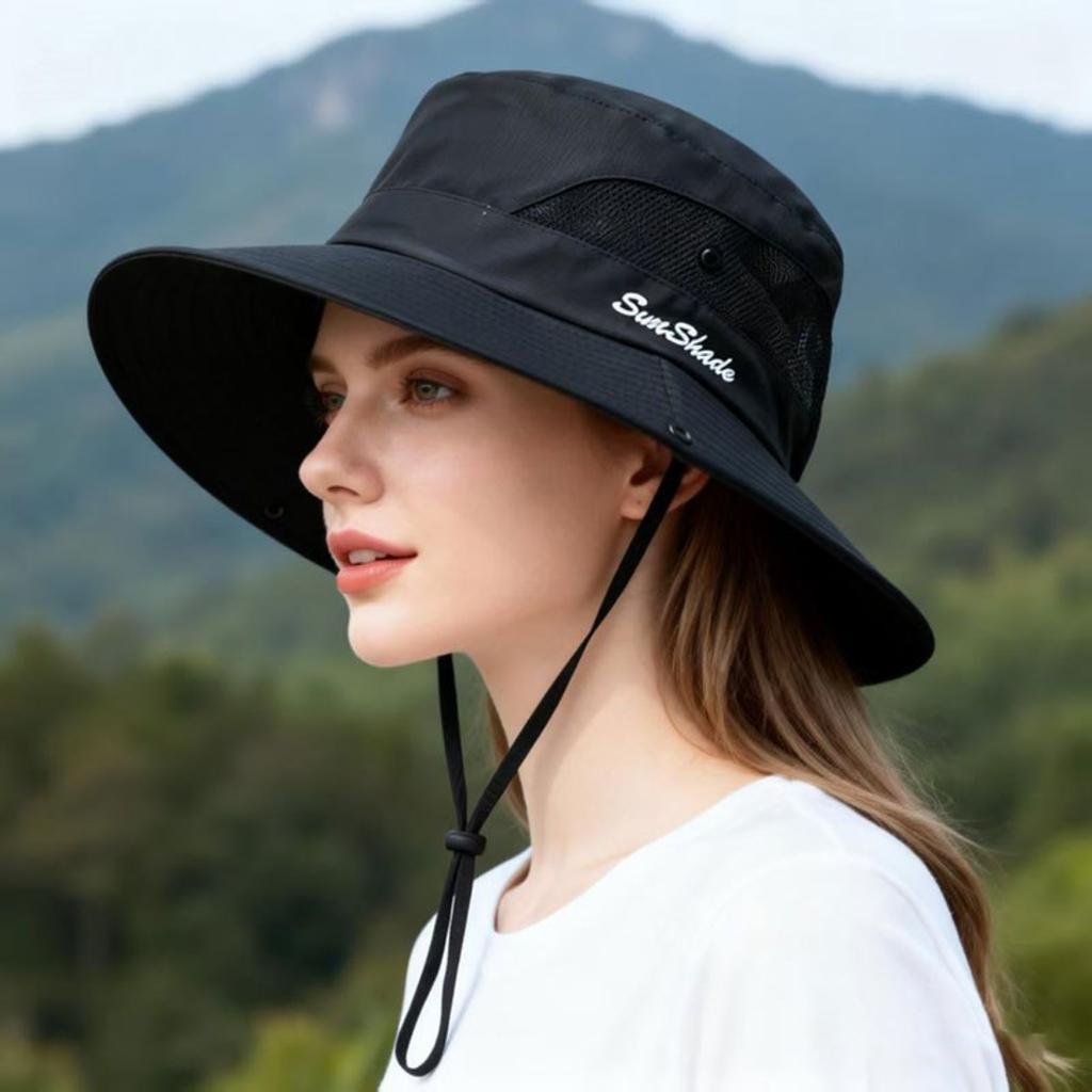 Cappello da Sole Estivo Unisex a Tesa Larga con Rete Traspirante, Tessuto Leggero Protezione Completa per Viso e Collo per Pesca Escursionismo Campeggio Spiaggia Uso Esterno