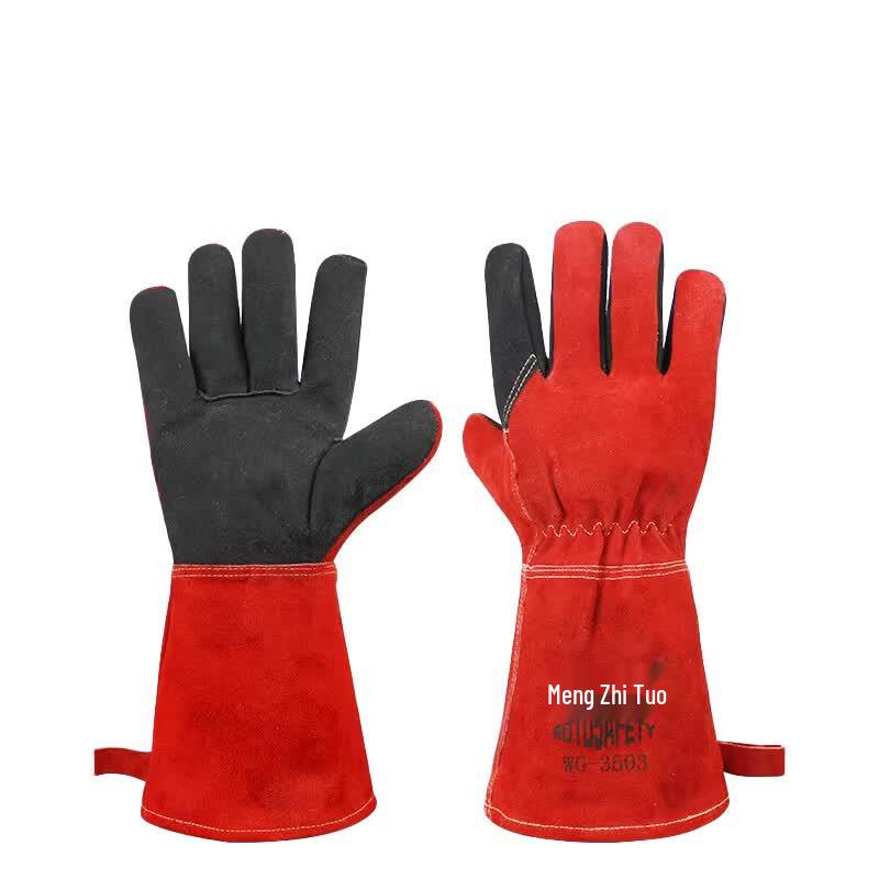 RongZhiTuo Fireproof Cowhide Welding Gloves 35cm