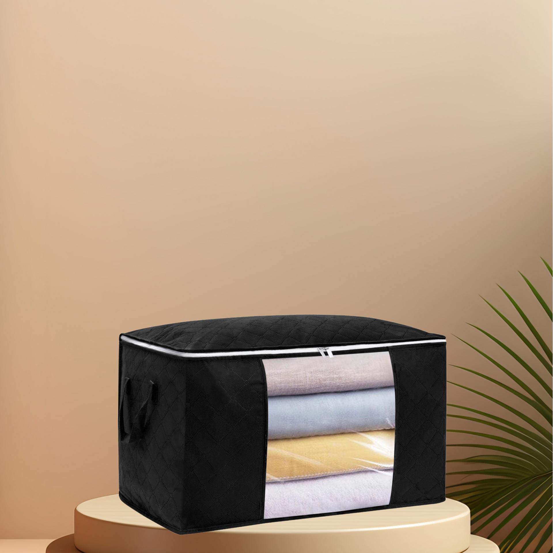 1Pcs Foldable Storage Bag Zipper Clothing Storage Box Clothing Storage Bag Non-woven Fabric with Handle Storage Bag