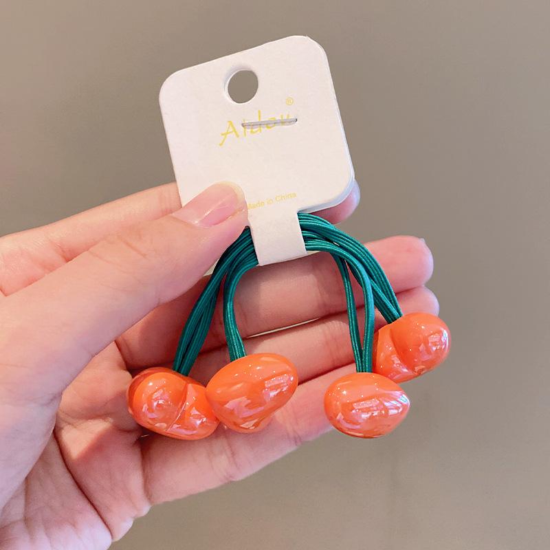 

2 шт. новые милые эластичные резинки для волос в форме сердца для девочек, детские аксессуары для волос принцесс, детские резинки для волос, детские головные уборы оранжевый