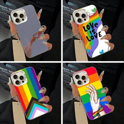 Lesbian LGBT Rainbow Pride Phone Case For IPhone 17 Air 16 15 14 13 12 11 Pro Max White Sliver Hard Cover