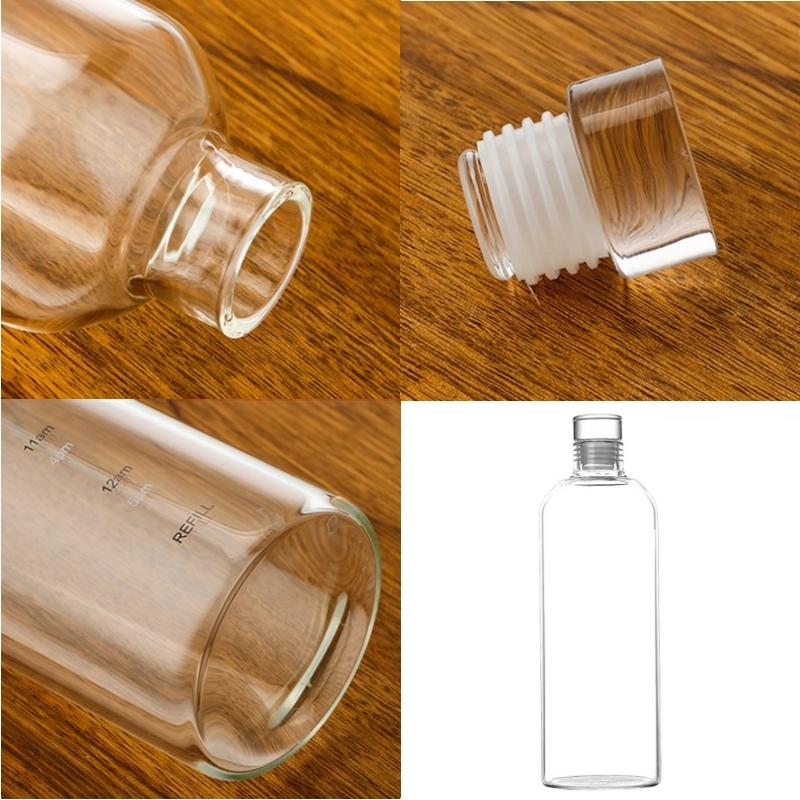 300/500/750/1000ML Glass Water Bottle Multi-function Milk Cup Portable Outdoor Sports Sealed Transparent Container for Traveling