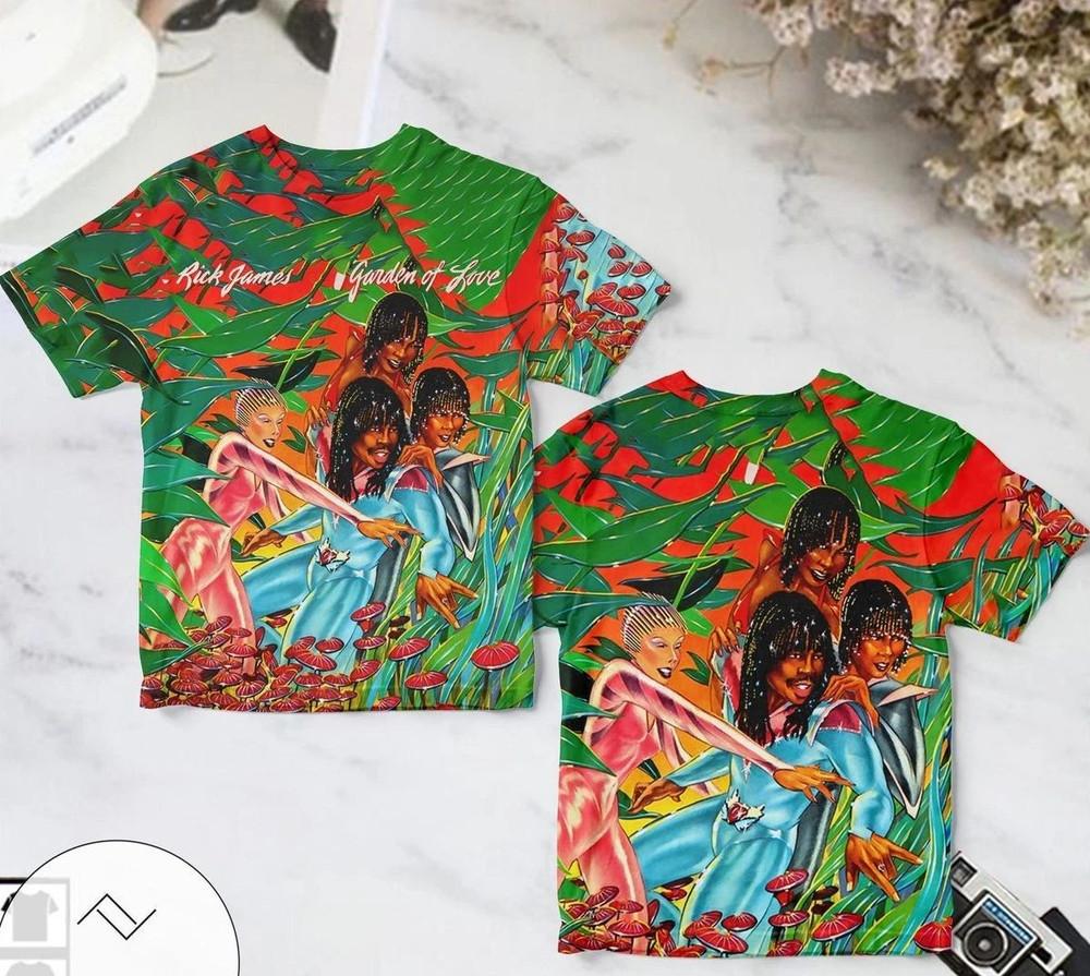

Rick James Garden Of Love Album Cover Green AOP Tshirt Unisex T-Shirt L