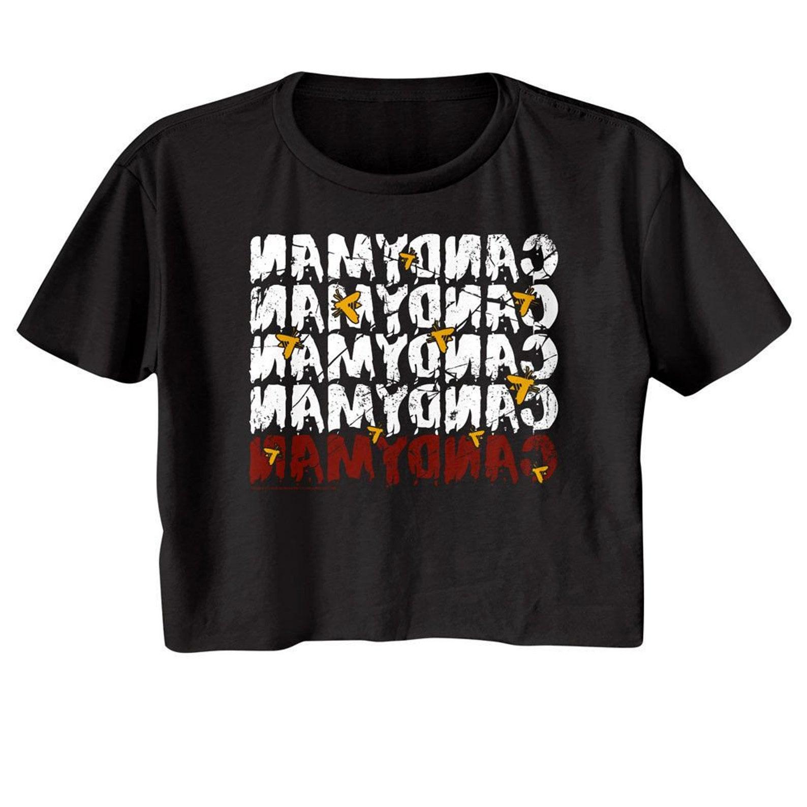 Candyman Mirror Repeat Black Women s Festival Cali Crop T-Shirt 3XL