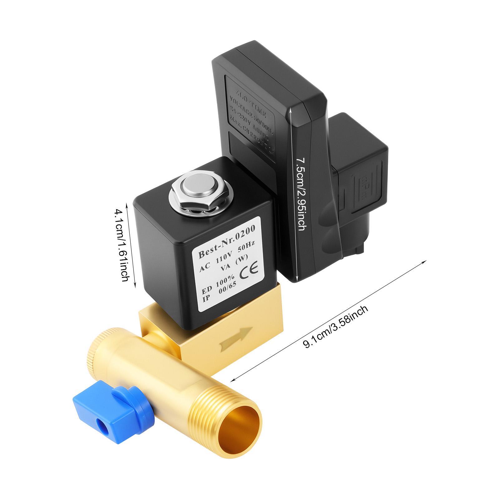 

AC110V1/2 Electronic Automatic Tank Drain for Air Compressors 2Way Adjustable Timed Air Compressor Tank(with Power Cable) US