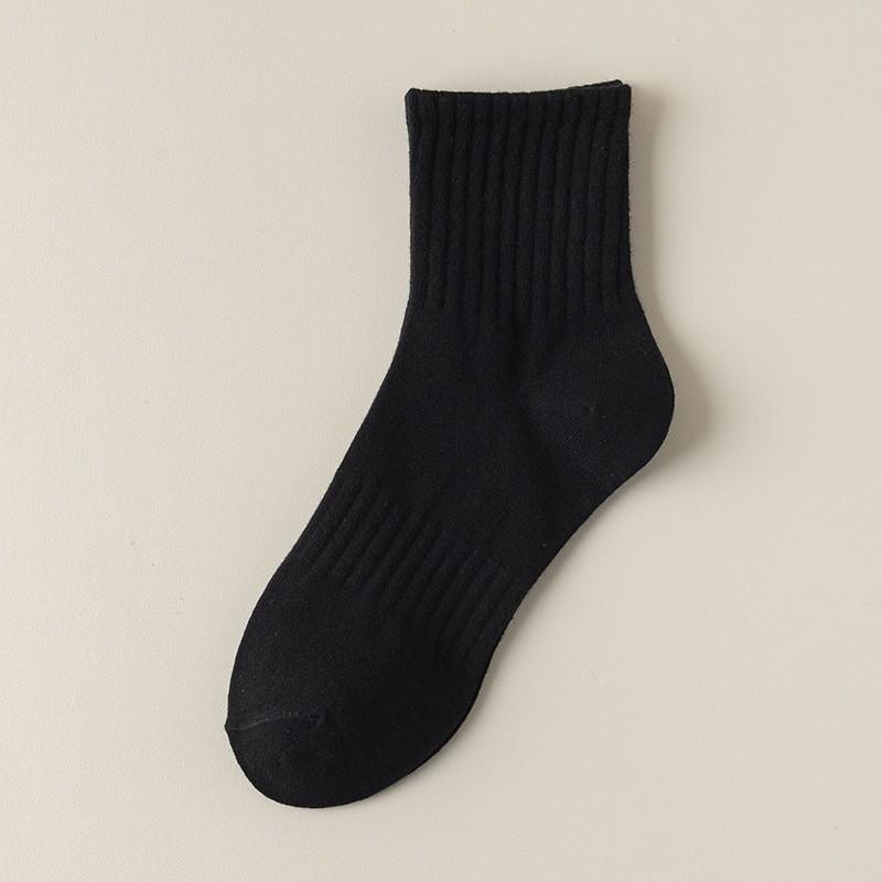 White Striped Socks Pile Socks Spring And Autumn Versatile Cotton Boneless Medium Tube Socks College Style Stockings Women