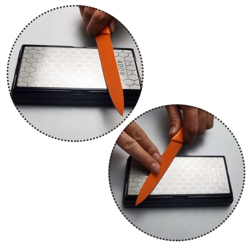 HFS (R) Diamond Whetstone, #400 and #1000, Double-Sided, with Non-Slip Grit, Perfect for Finishing Knives, Diamond Whetstone, Sharpening Stone, Surface