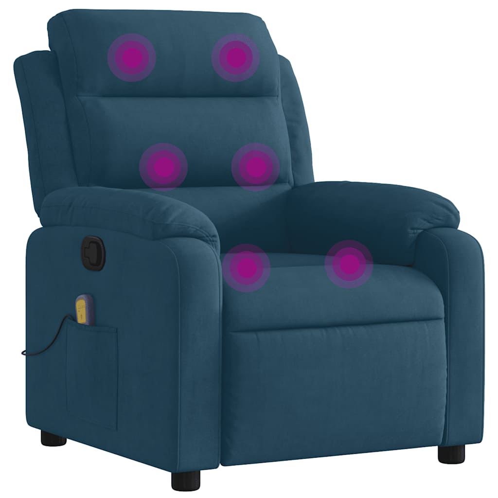 Massage Chair Blue Velvet
