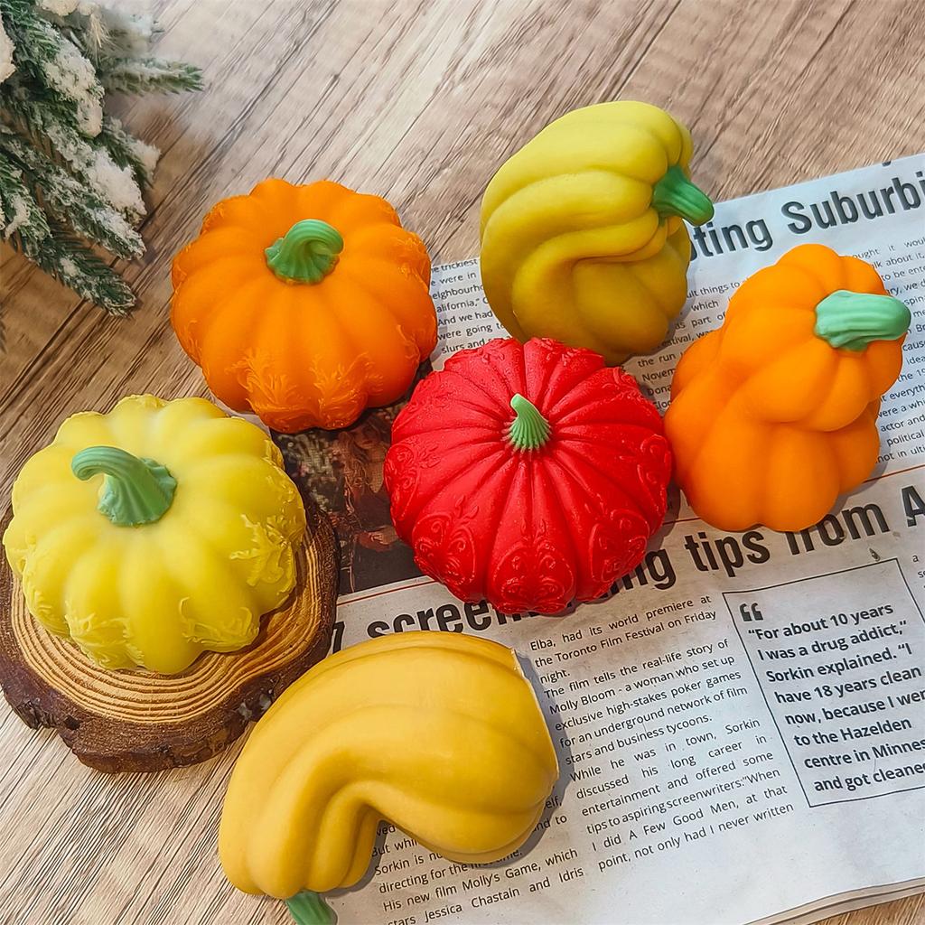 Pumpkin Candle Mould Halloween Silicone Molds Ornament Molds Castings Molds Plasters Molds for Home Decoration