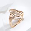 New Fine Curve Women Rings  Rose Gold With Micro Wax Inlay Natural Zircon Ethnic Bride Ring Unique Fashion Jewelry