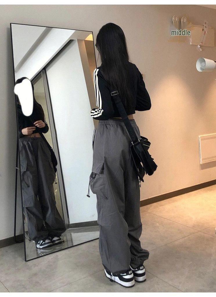 Retro Spicy Girl Hip Hop Wide-Leg Cargo Joggers