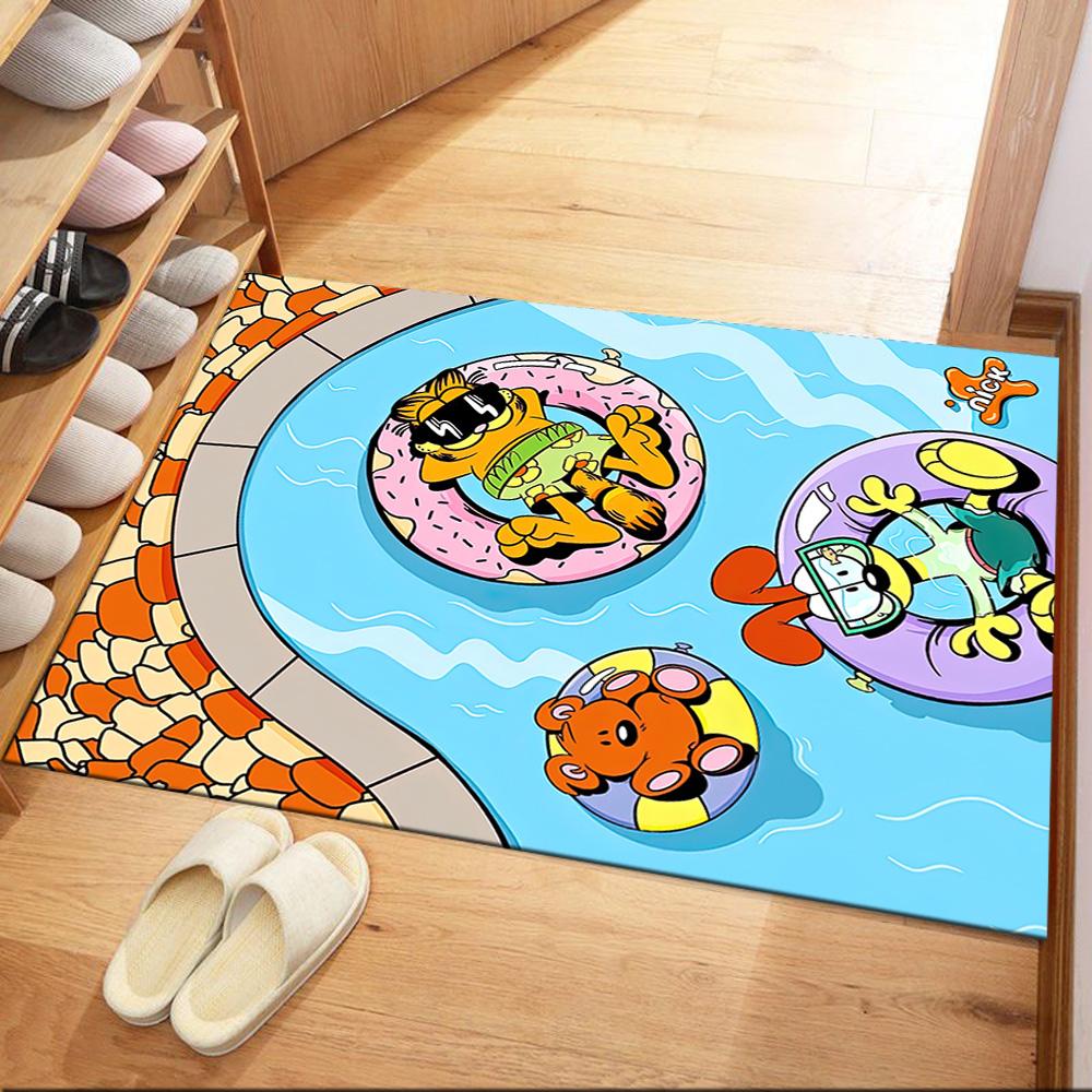 Garfield On Stage Square rugs are a great choice for living rooms, bedrooms, home décor, and as gifts