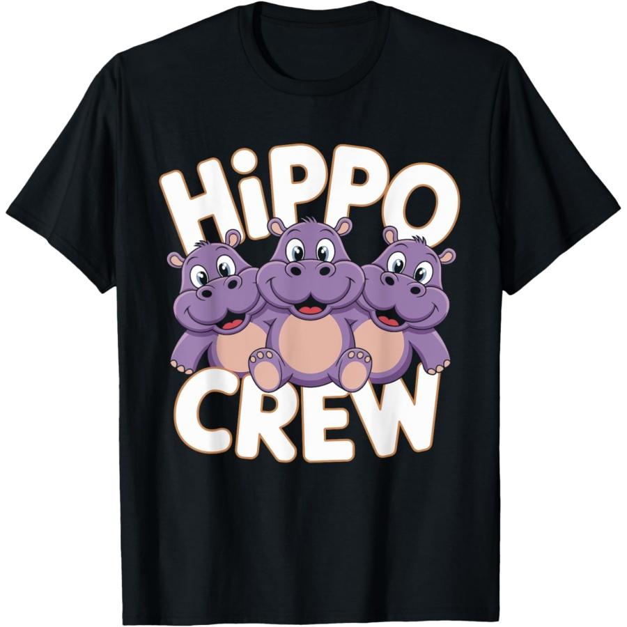 

Hippo Crew _ Apparel for Hippo Lover Shirt _ Hippopotamus T-Shirt XXXXXL чёрный