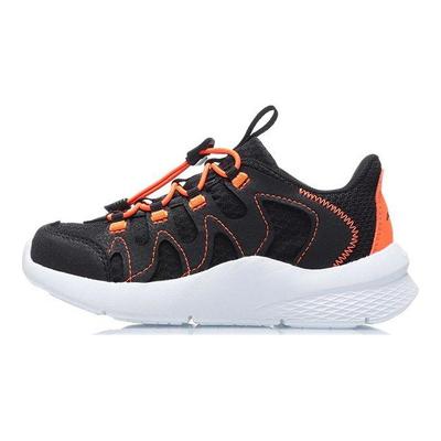 Li Ning Lightweight Comfortable Casual Non-Slip Wear-Resistant Breathable Low-Top Running Shoes Kids Sneaker Black YKNR114-7