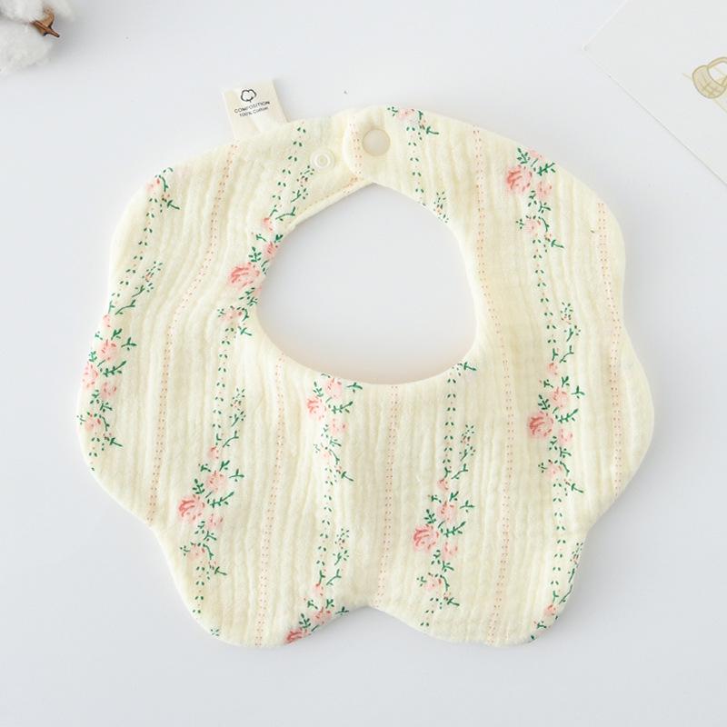 360-Degree Pure Cotton Petal Baby Drool Bib