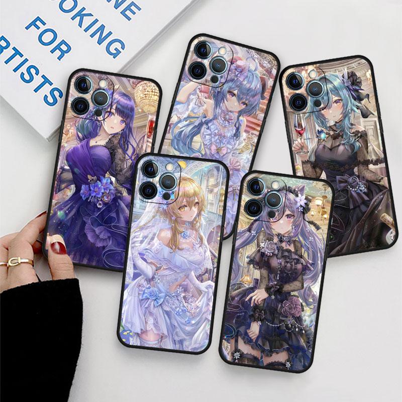 Soft Case For Apple iPhone 11 13 Pro Max 14 12 Mini 7 8 Plus X XS XR SE 2020 6 6S 5 5S Phone Cover Funda Genshin Impact Girl Sac