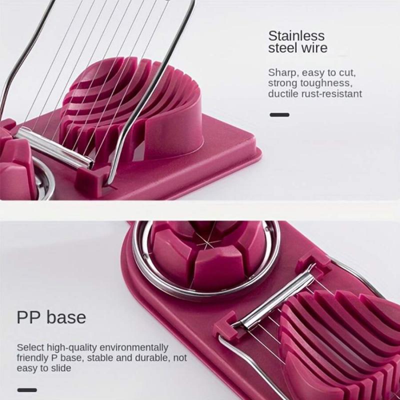 Multifunctional Egg Cutter 2-In-1 Stainless Steel Wire Pull Egg Cutter for Hanging High-Quality Kitchen Accessory Tools