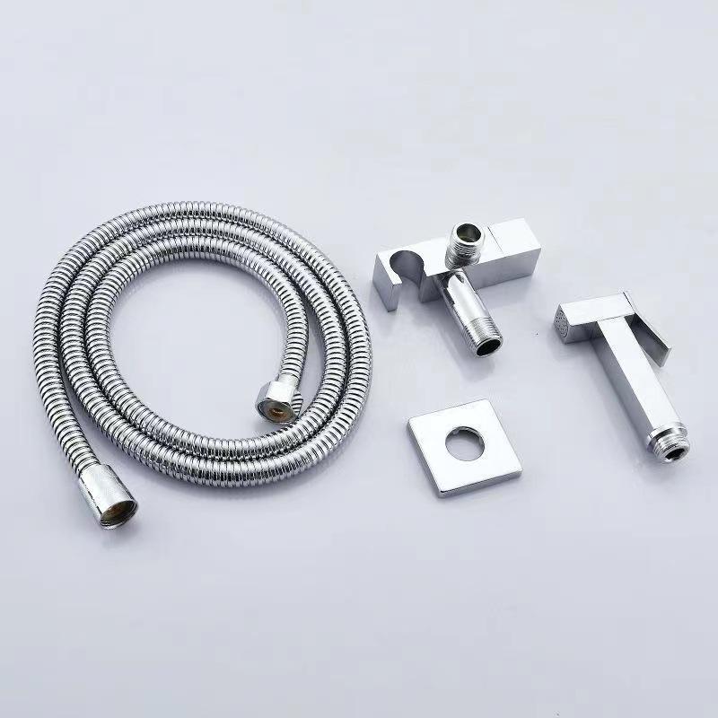 6 Finishes Pressurized Brass Bidet Shattaf Sprayer Complete Set Single Cold Water Wall Mount Handheld Spray Gun