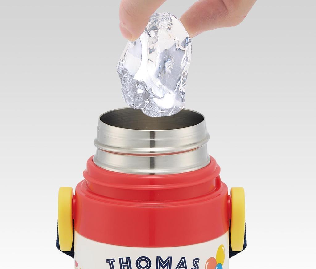 Skater Kids' 2-Way Water Bottle - Direct Drink (470ml) / Cup Drink (430ml) - Thomas the Tank Engine Design - Stainless Steel - Insulated - Lightweight