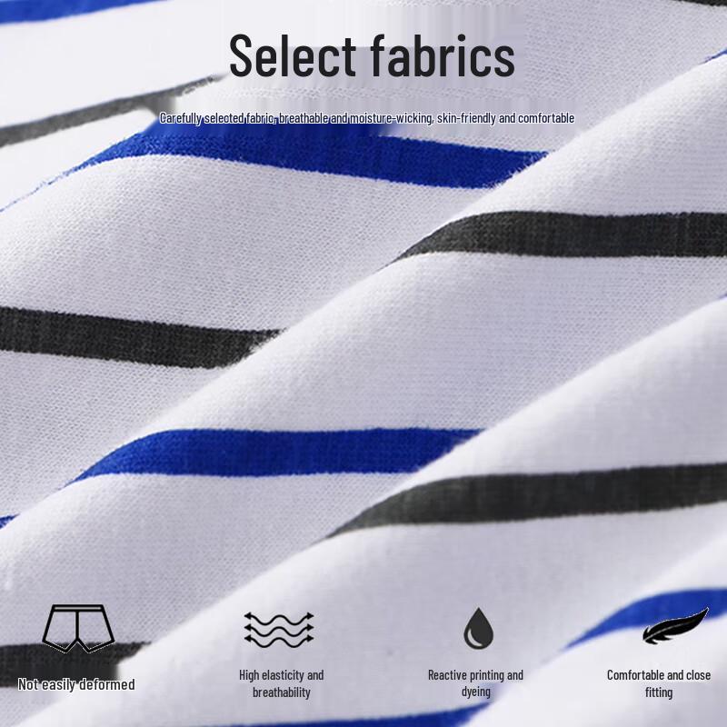 Lonsa Men's Pure Cotton Antibacterial Striped Boxer Briefs