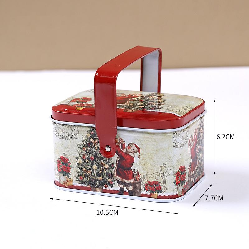 Tin Box Metal Snack Box Biscuit Box Handheld For Holiday Children'S Christmas