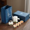Business gifts Qingshan travel tea set coarse pottery small set outdoor kung fu teapot accompanying portable express cup