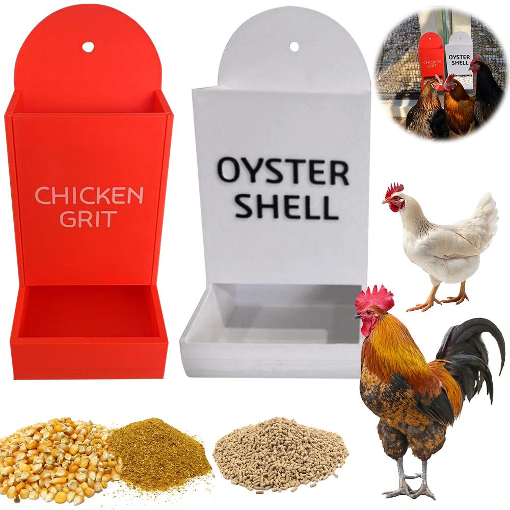 Chicken Duck Hanging Feeder Oyster Shell and Grit Feeder Poultry No Waste Automatic Chicken Feeder Chicken Coop Accessories