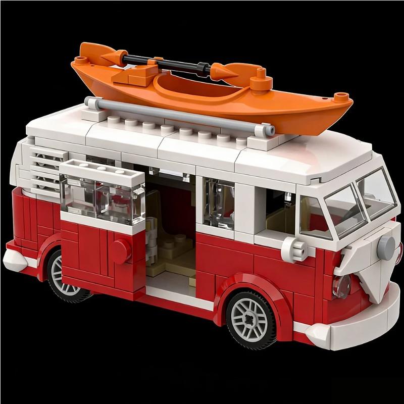 Technical Creative Vehicle MOC City Camper Travel Trip Car Blocks T1 MOC-Designer Suit Building Party Gifts Holiday C