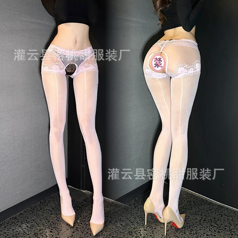 Sex stockings sexy high waist hip lift open socks temptation transparent oily silky slippery tights free